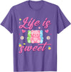 Funny gummy bear lover gummy bear candy Gummy Bear Life is Sweet Candy Gummy Bear T-Shirt - Purple Heather