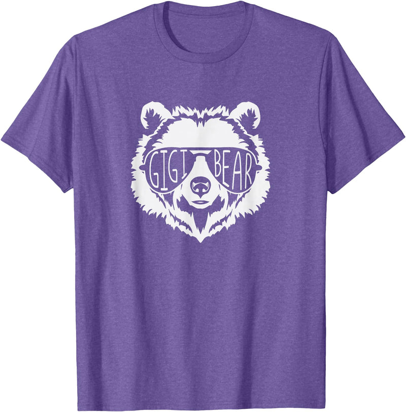 gigi Bear Family Apparel Gigi Bear Face with Sunglasses T-Shirt - Purple Heather