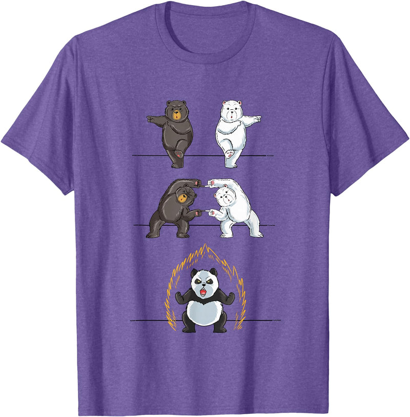 Adorable Panda Shirts Funny Panda T-Shirt Panda Fusion Gift Shirt Cute Polar Bear T-Shirt - Purple Heather