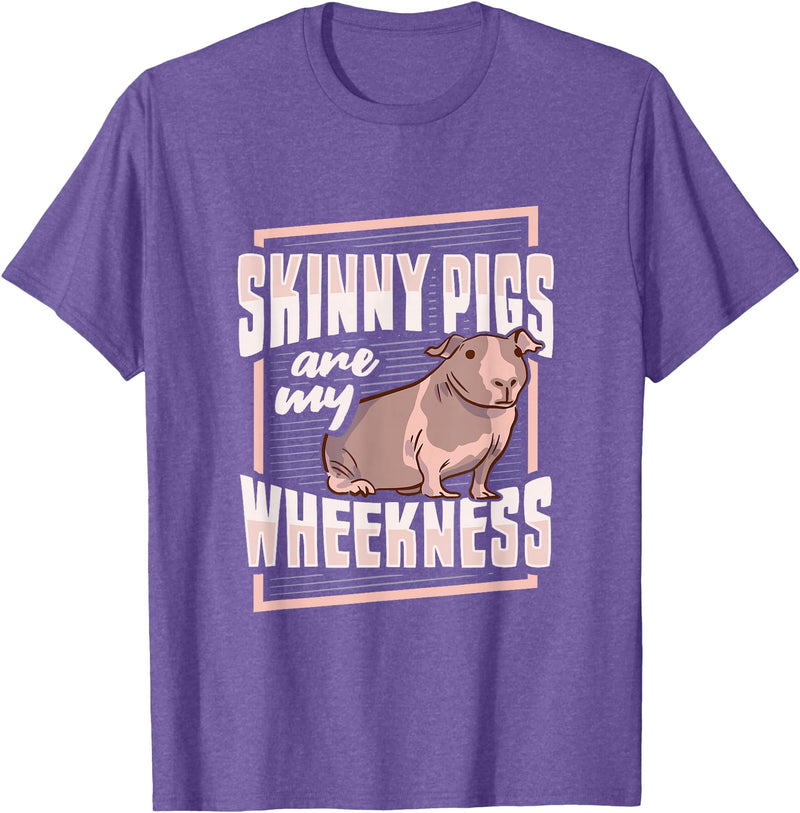Skinny Pig Wheek Design for a Guinea Pig Lover T-Shirt - Purple Heather