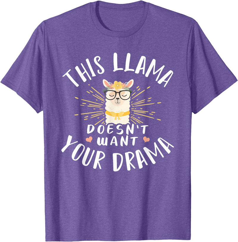 Cute Llama And Alpaca Animal Design Ideas Dieses Lama Wanna dein Drama nicht T-Shirt - Purple Heather