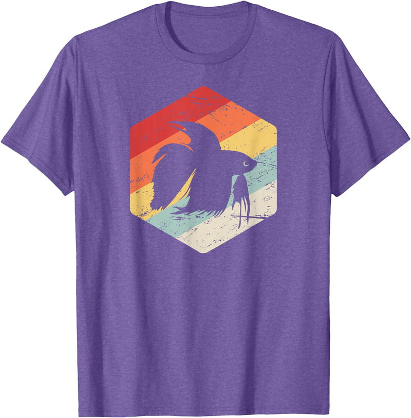 Cool Pet Beta Fish Gift Apparel Retro Vintage Freshwater Aquarium Betta Fish T-Shirt - Purple Heather