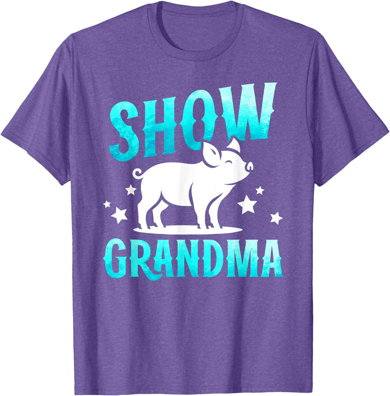 Pig Show Grandma On Mother's Day Pig Show Grandma Best Pig Show Grandmother T-Shirt - Purple Heather