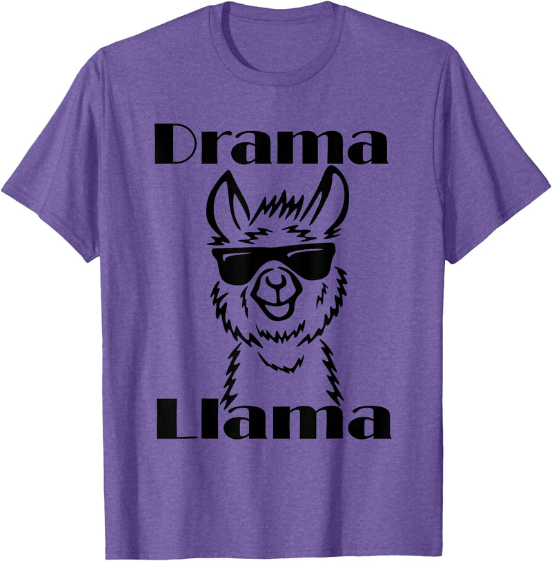 Funny No Drama Llama Sassy Princess Girls Gift Cute Llama Drama Queen Ladies Mom Diva Attitude Llamas Gift T-Shirt - Purple Heather