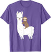 Sloth & Llama Animal Gifts Sloth Riding Llama Shirt Funny Birthday Gift for Boy, Girl T-Shirt - Purple Heather
