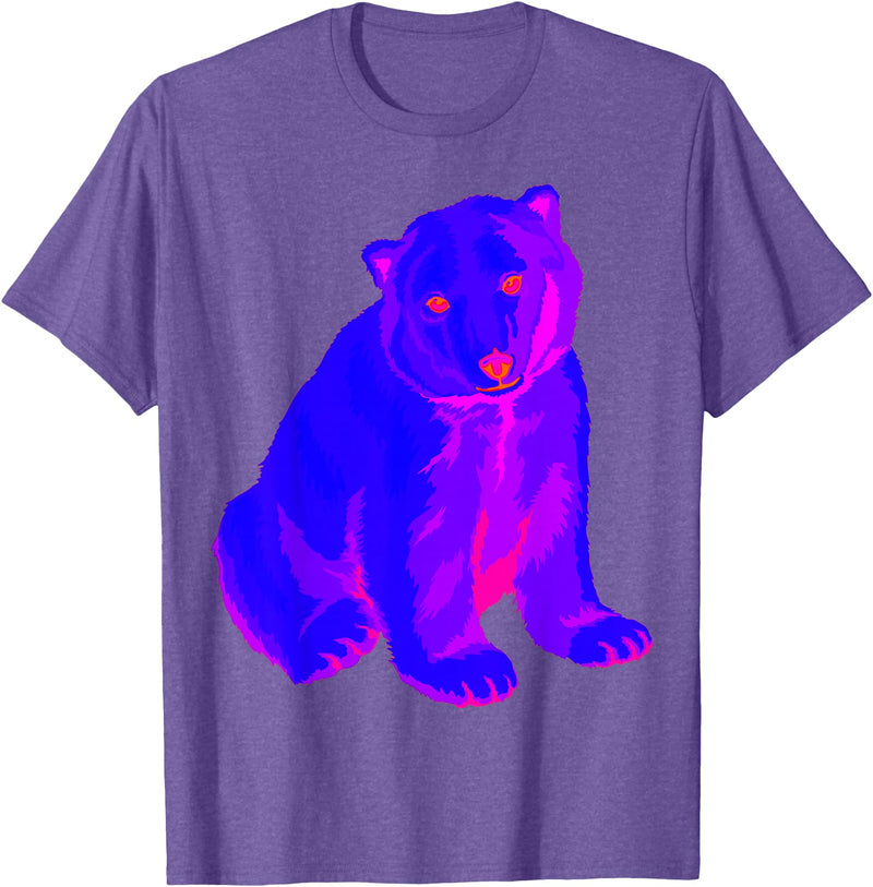 EDM Polar Bear T-Shirt EDM Electronic Techno Polar Bear Trippy Rave Shirt T-Shirt - Purple Heather