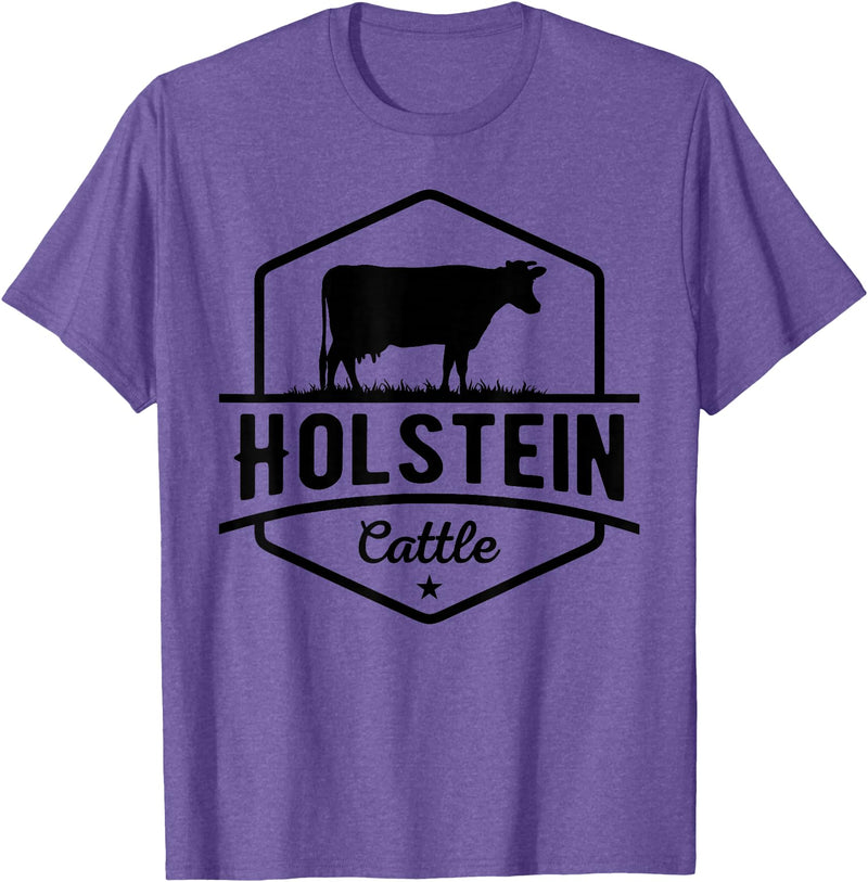 Farm and Holstein Cow for Men and Cattle Clothing Holstein Cattle - Holstein Cow for Farmers T-Shirt - Purple Heather