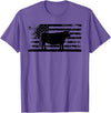 Funny Red Angus Rancher Gift for Cattle Lover USA American Flag - America Cow Red Angus Rancher T-Shirt - Purple Heather