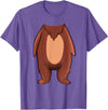 The Easy Costume Idea Shop Bear Halloween Costume Shirt - Brown Grizzly Bear T-Shirt - Purple Heather