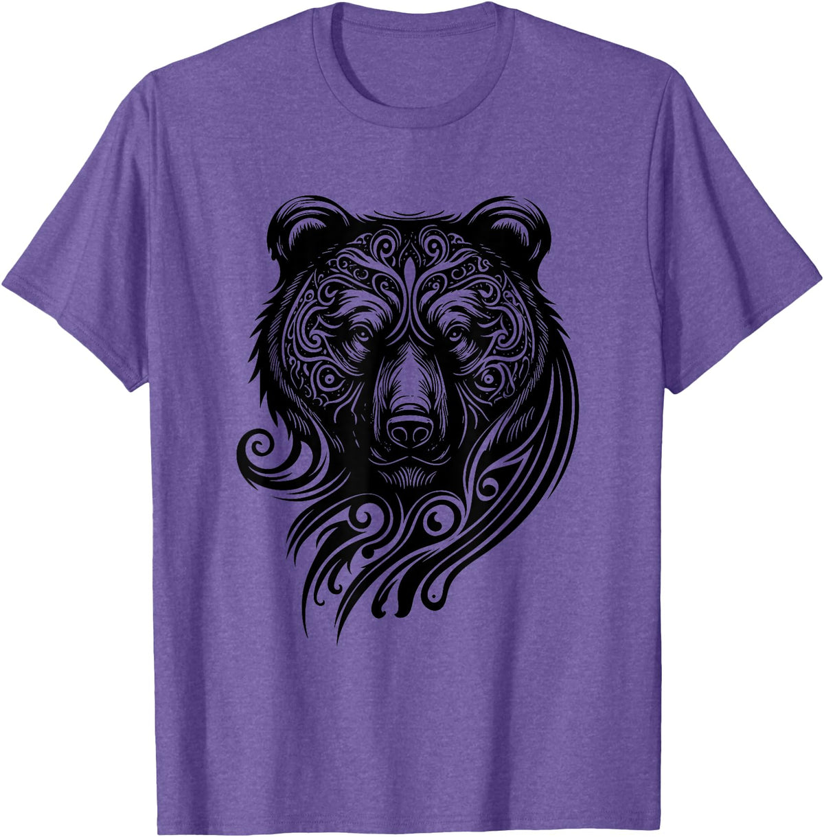 Best Tribal Tattoo Designs I Trends I Born for Art Bear Grizzly Nordic Indian Celtic Mythology Wild Animal Fan T-Shirt - Purple Heather