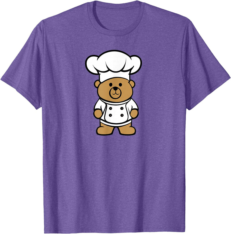 Bear In A Chef Hat - Cute Chef Bear Chef Bear - Cute Bear In A Chef's Hat Bear Chef T-Shirt - Purple Heather