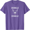 The Kilted Crow Hurkle Durkle Funny Scotland Highlands Cow Graphic T-Shirt - Purple Heather