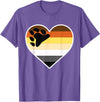 Bear Gift for LGBT Member LGBTQ Bear Flag Heart - LGBTQIA+ Pride Month Bear T-Shirt - Purple Heather