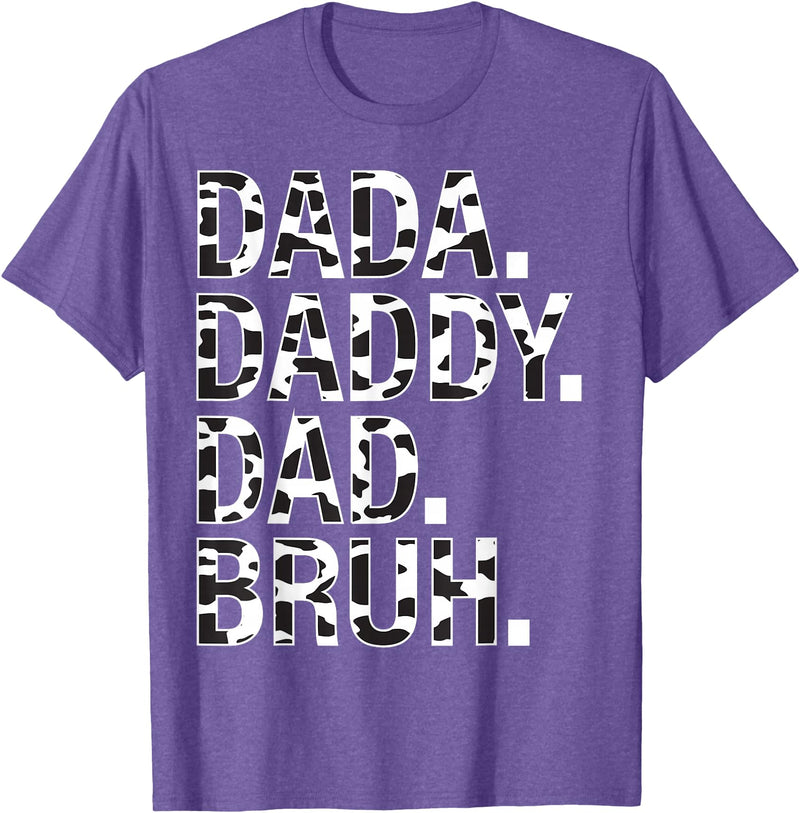 Highland Cow Dad Shirt Dad Cow Print Father's Day Dad Dada Daddy Bruh Papa Cow Daddy Love Cows Dad Cow Print T-Shirt -