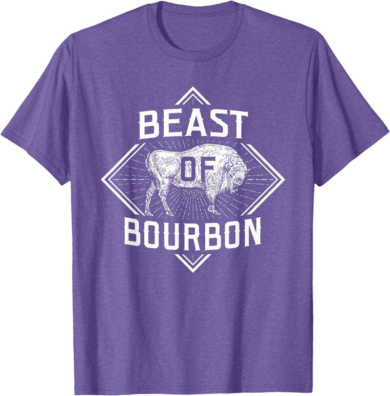 Bison Lover Shirts Beast Of Bourbon - American Bison Buffalo Lover Wildlife T-Shirt - Purple Heather