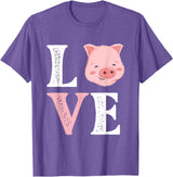 Funny Pig Lover Shirts Love Pigs - Pig Lover Pig Farming Piglet Farmer Farm Animal T-Shirt - Purple Heather