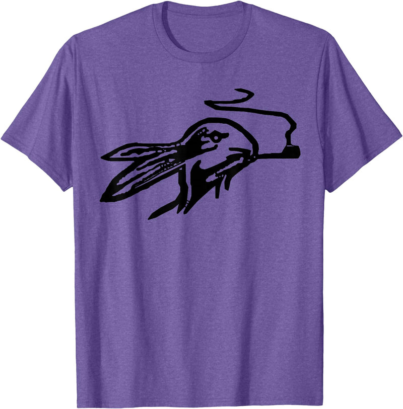 Rabbit Smoking a Pipe T-Shirt in Purple Heather