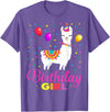 Birthday Llama Shirts Gift Cute Llama Shirt Party Animal Funny Gift for Birthday Girl T-Shirt - Purple Heather
