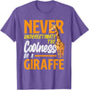 Giraffe Safari Animal Apparel Gifts Never Underestimate The Coolness of A Giraffe Funny T-Shirt - Purple Heather