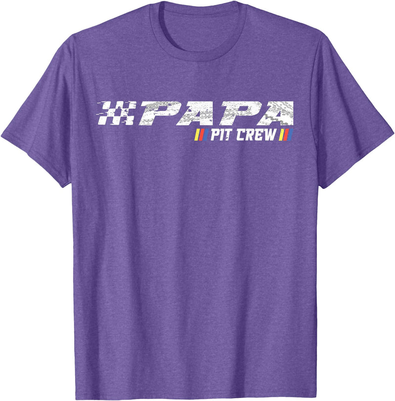 Race Car Birthday Family Race Car Birthday Party Racing Family Papa Pit Crew T-Shirt - Purple Heather