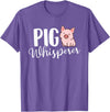 Funny Pig Lover Shirts Pig Whisperer - Pig Lover Pig Farming Piglet Farmer Farm T-Shirt Small - Purple Heather