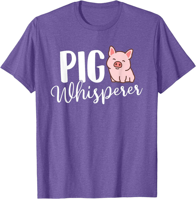Funny Pig Lover Shirts Pig Whisperer - Pig Lover Pig Farming Piglet Farmer Farm T-Shirt Small - Purple Heather