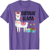 Matching Llama Birthday Party Supplies Birthday Llama Girl Birthday Party Llama Birthday Outfit T-Shirt - Purple Heather