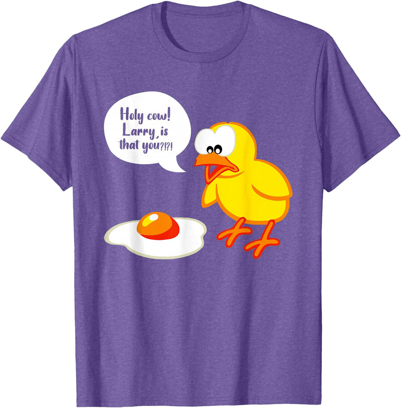 Sarcastic Sarcasm Funny Holy Cow Larry Is That You T-Shirt - Purple Heather
