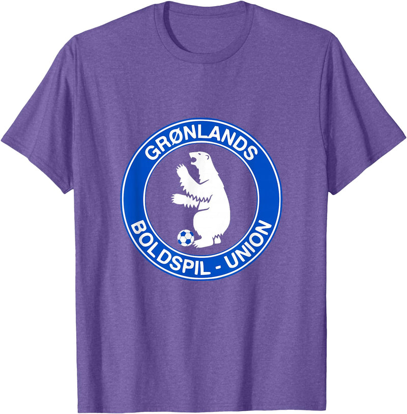 Bosco T. Jones Football Designs Greenland Polar Bear Football (Soccer) Shirt T-Shirt - Purple Heather