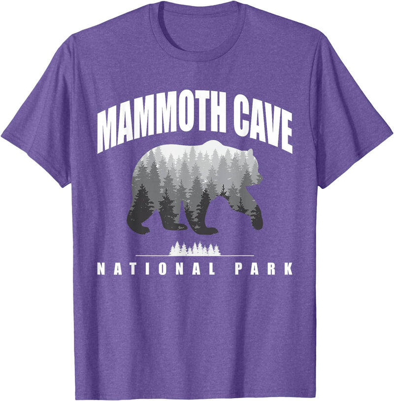 Mammoth Cave National Park USA Parks Mammoth Cave National Park Bear Souvenir US Parks T-Shirt - Purple Heather