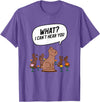 What? I Can't Hear You Funny Chocolate Bunny Rabbit T-Shirt in Purple Heather
