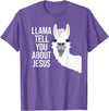 BDAZ Llama Tell You About Jesus Funny Christian Bible Gospel T-Shirt - Purple Heather
