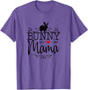 Bunny Mama Rabbit Mom Graphic for Women and Girls T-Shirt in Purple Heather
