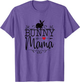 Bunny Mama Rabbit Mom Graphic for Women and Girls T-Shirt in Purple Heather