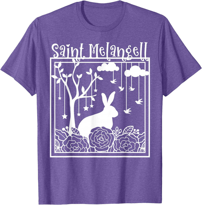 St Melangell Hares Rabbit Owner Catholic T-Shirt in Purple Heather