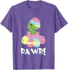 Easter Egg Hunter Dinosaur Dino Easter T-Rex Rabbit Bunny T-Shirt in Purple Heather