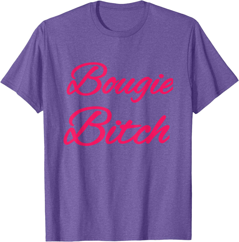 Mood wear Bougie Bitch T-Shirt - Black, Small - Modern Fun, Letter Print - Halloween, Party, Birthday, Christmas - Women,
