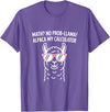 Pun Llama Animal Math Teacher Math No Prob llama Alpaca My Calculator Funny Pun Teacher T-Shirt - Purple Heather