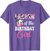Vintage Retro Birthday Pawpaw Of The Birthday Girl Farm Cow 1St Birthday Girl T-Shirt - Purple Heather