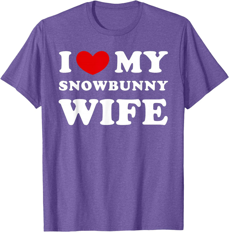 I Love My Snowbunny Wife, Snow Rabbit Woman T-Shirt in Purple Heather