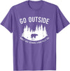 Explore Tees Go Outside Worst Case Scenario A Bear Kills You Explorer Tee T-Shirt - Purple Heather