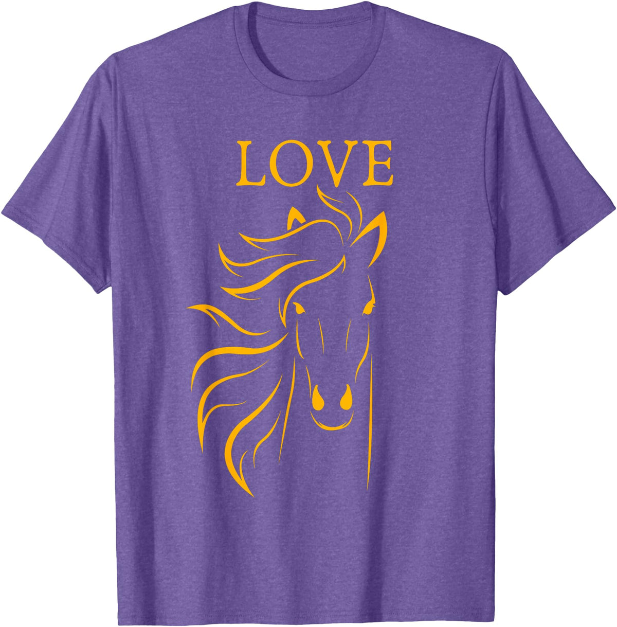 I Love Horses Shirts and Gifts Women and Girls Stylish Love Horse Head T-Shirt - Purple Heather