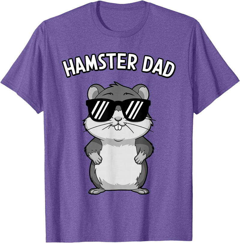 Funny Hamster Design for Men Dad Boys Animal Hamster Lover T-Shirt - Purple Heather