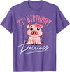 Pig Birthday 21 Cute Piggy Barn Party Apparel Pig 21st Birthday Princess Farm Party Hog Farmer Barnyard T-Shirt - Purple Heather