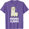 Llama Mama And Llama Papa Gifts Women Llama Mom Mama Llama T-Shirt - Purple Heather