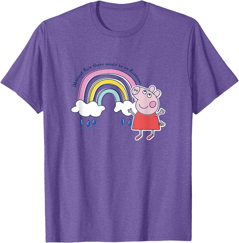Peppa Pig Without Rain There Would Be No Rainbows Cute Shot T-Shirt - Purple Heather