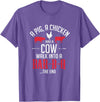Old Fashioned Joke Teez A Pig A Chicken And A Cow Funny BBQ Joke T-Shirt T-Shirt - Purple Heather
