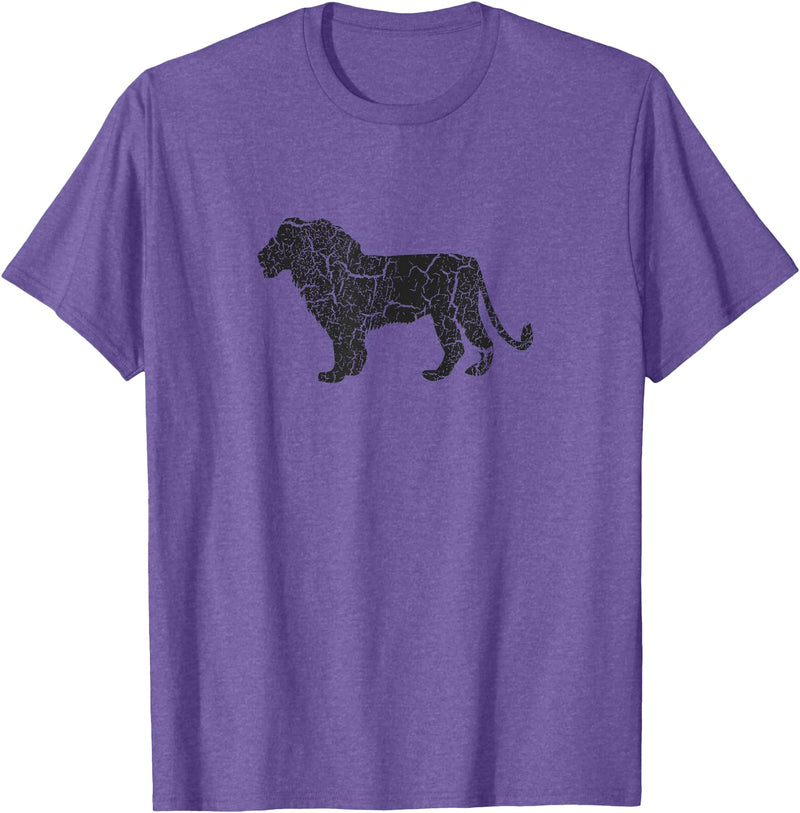Vintage Lion Apparel Distressed Lion - Vintage Lion T-Shirt - Purple Heather