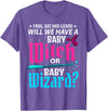 Halloween Gender Reveal Apparel Witch Or Wizard Gender Reveal Baby Shower Party Celebration T-Shirt - Purple Heather