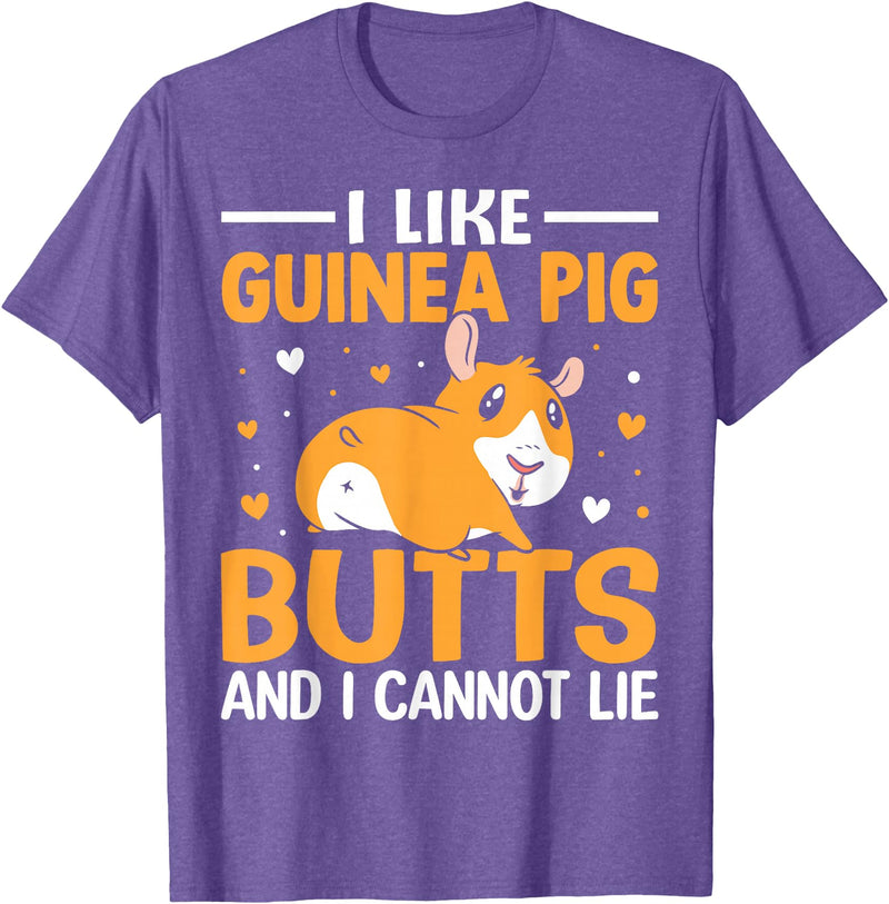 Cute and funny guinea pig gifts I like guinea pig butt and I can't lie T-Shirt - Purple Heather
